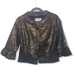 Victor Costa Gold Metallic Women's Cocktail Blazer